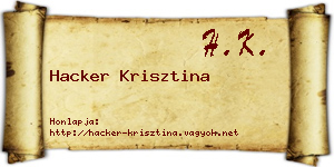 Hacker Krisztina névjegykártya
